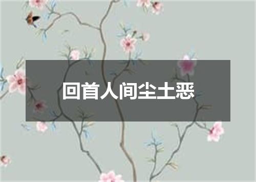 回首人间尘土恶