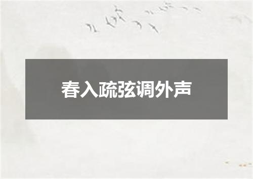 春入疏弦调外声