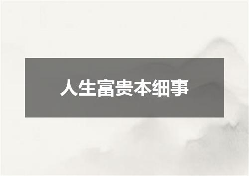 人生富贵本细事