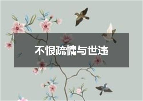 不恨疏慵与世违
