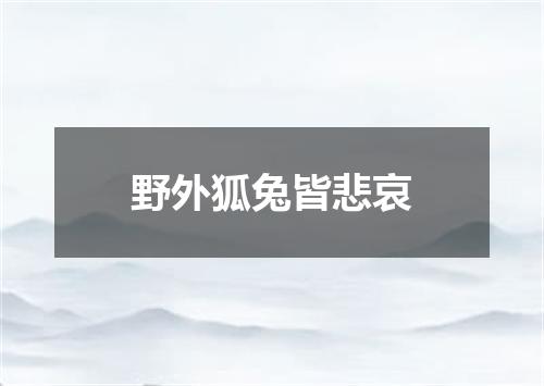 野外狐兔皆悲哀