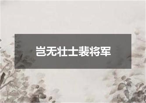 岂无壮士裴将军