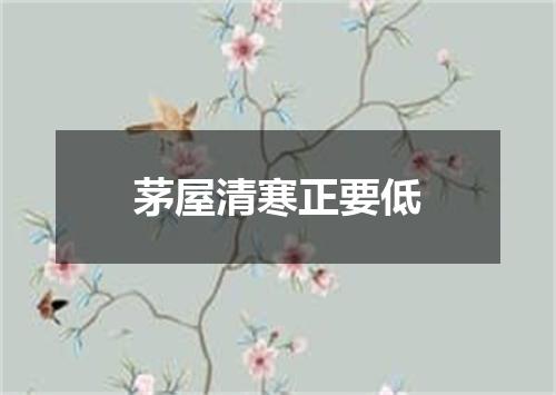 茅屋清寒正要低