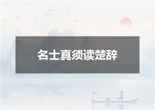 名士真须读楚辞