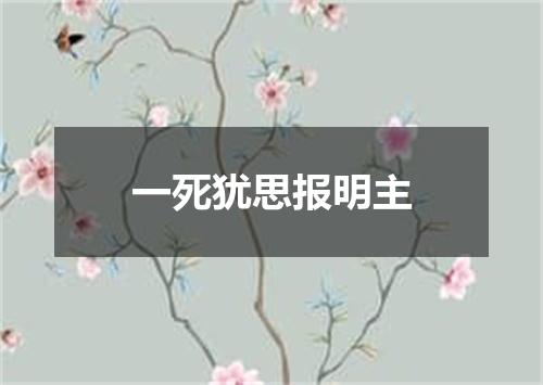 一死犹思报明主