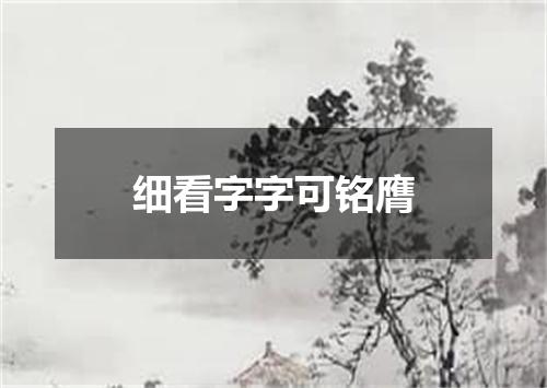 细看字字可铭膺