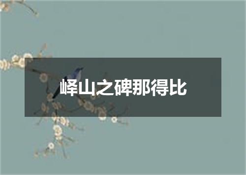 峄山之碑那得比