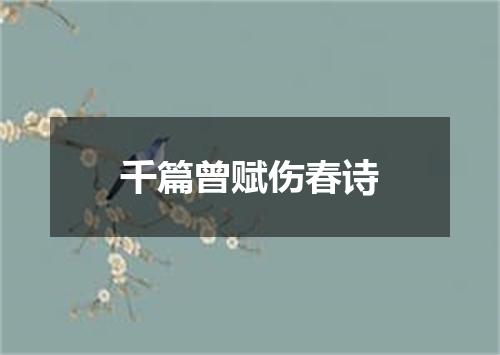 千篇曾赋伤春诗
