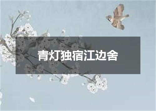 青灯独宿江边舍