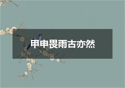 甲申畏雨古亦然