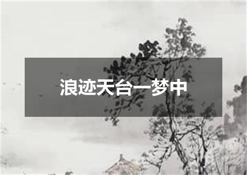 浪迹天台一梦中