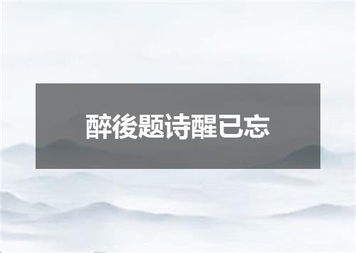 醉後题诗醒已忘