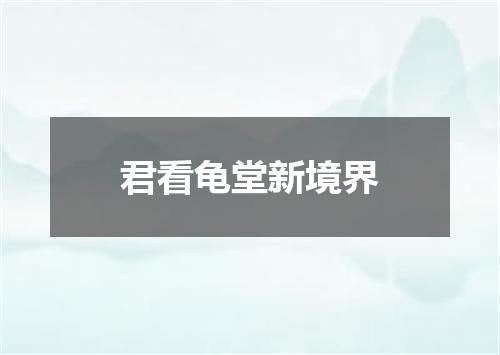 君看龟堂新境界