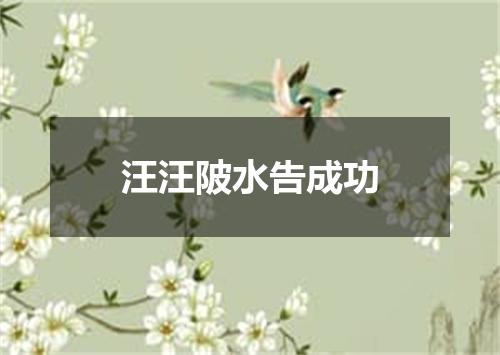 汪汪陂水告成功