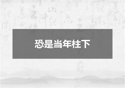 恐是当年柱下