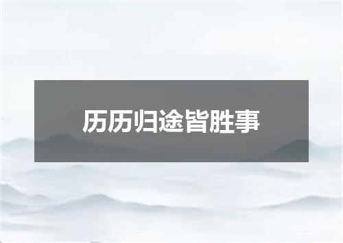 历历归途皆胜事