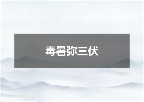 毒暑弥三伏
