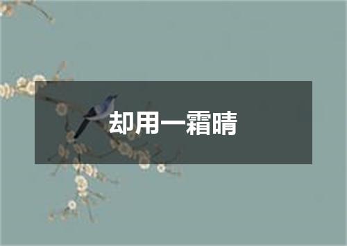却用一霜晴