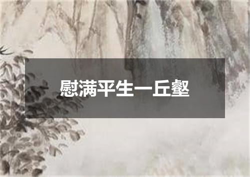 慰满平生一丘壑