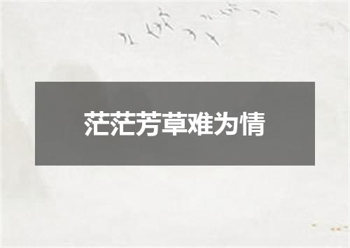 茫茫芳草难为情