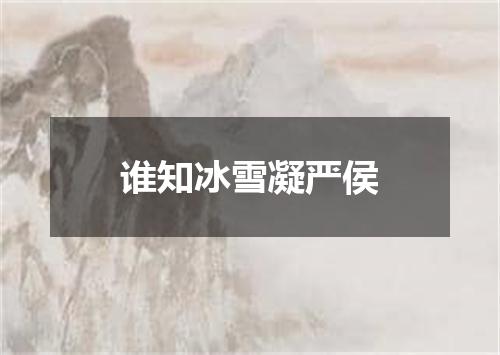 谁知冰雪凝严侯