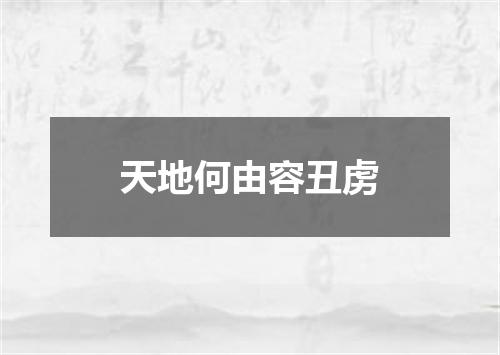 天地何由容丑虏