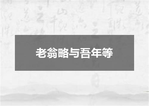 老翁略与吾年等