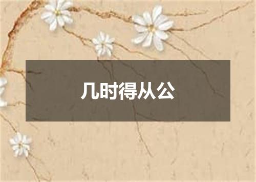 几时得从公