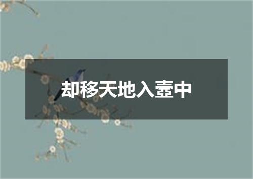 却移天地入壼中