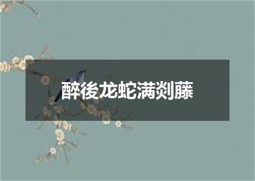 醉後龙蛇满剡藤