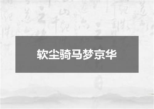 软尘骑马梦京华