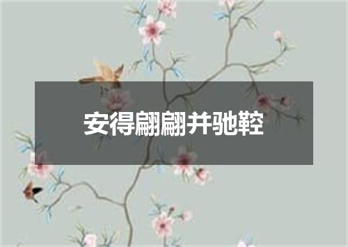 安得翩翩并驰鞚