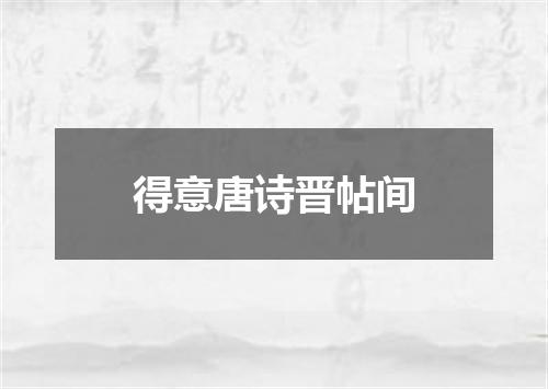 得意唐诗晋帖间