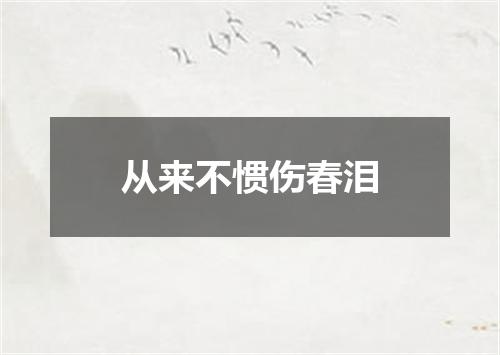 从来不惯伤春泪