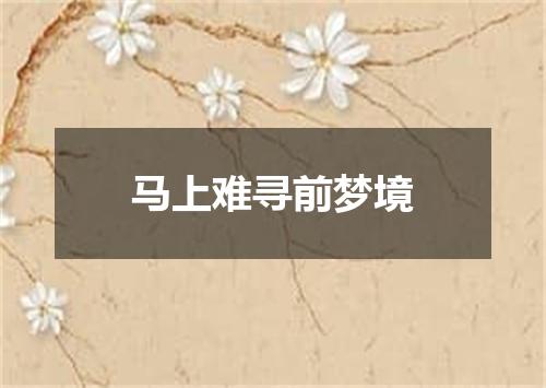 马上难寻前梦境