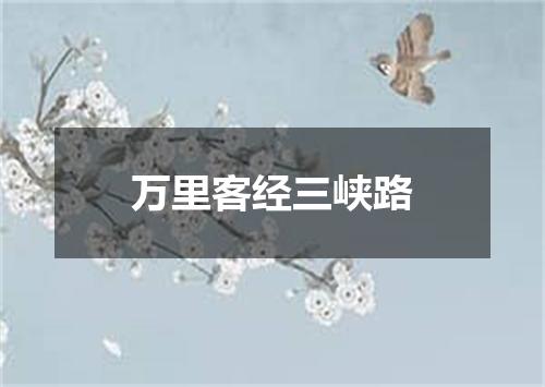 万里客经三峡路