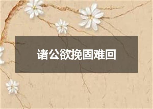 诸公欲挽固难回