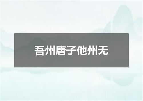 吾州唐子他州无
