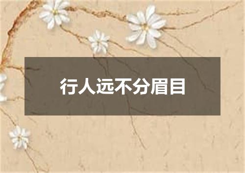 行人远不分眉目