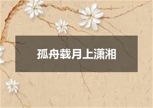 孤舟载月上潇湘