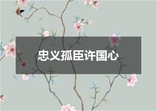 忠义孤臣许国心