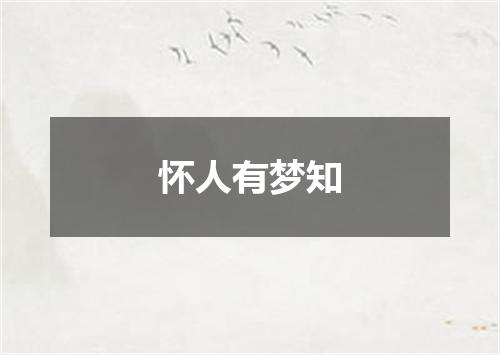 怀人有梦知