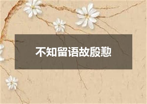不知留语故殷懃