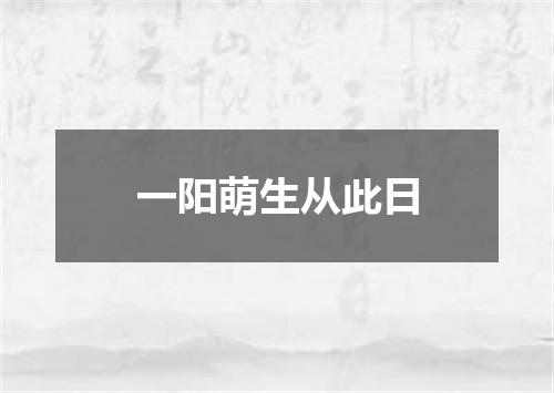 一阳萌生从此日