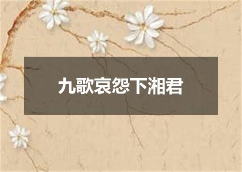 九歌哀怨下湘君