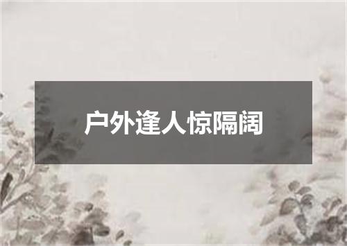 户外逢人惊隔阔