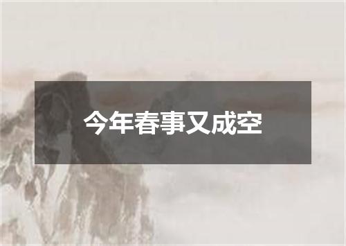 今年春事又成空