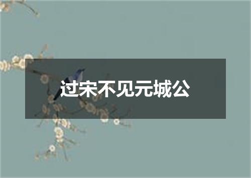 过宋不见元城公