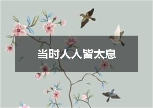 当时人人皆太息