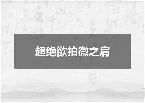 超绝欲拍微之肩